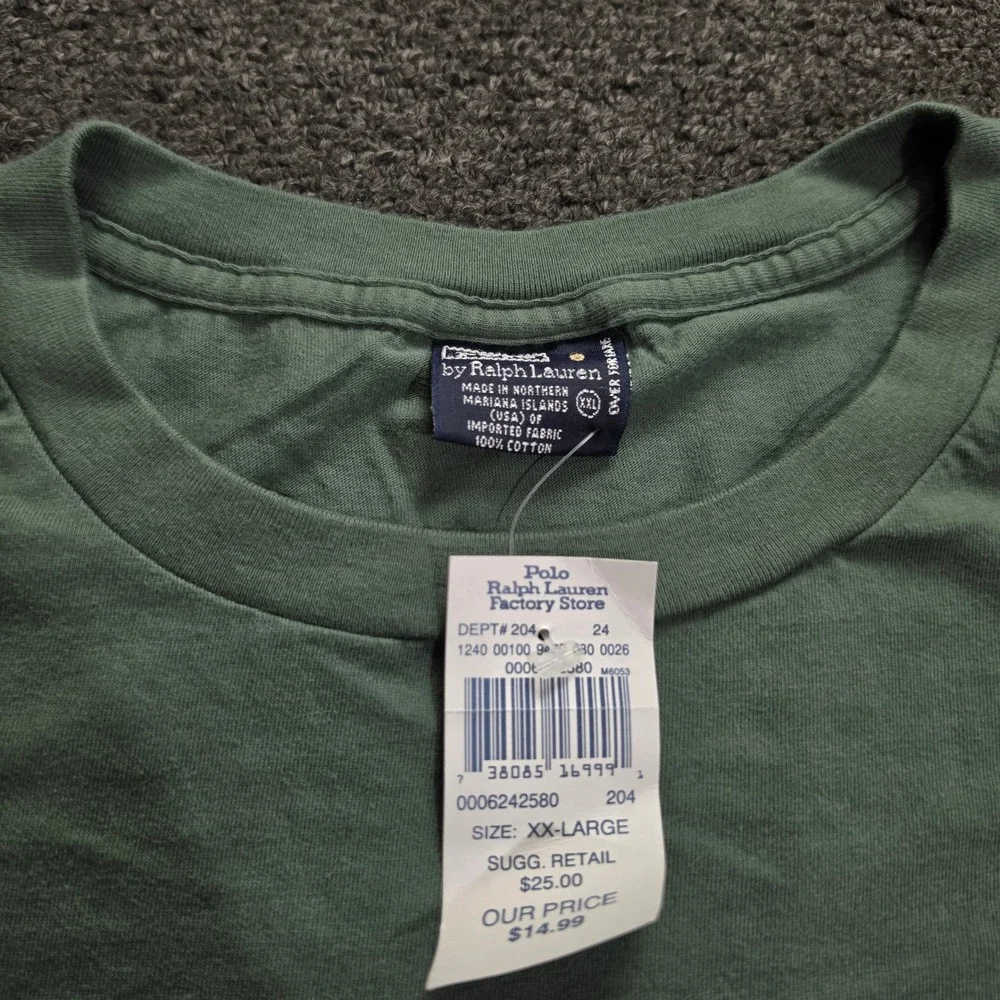 Polo Ralph Lauren Pocket Shirt Mens XXL Green Short Sleeve Cotton Pony Logo NWT